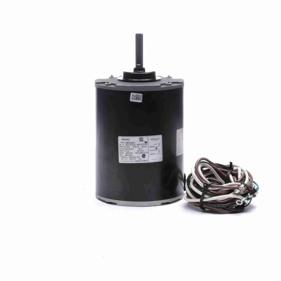 Century OEM Replacement Motor, 3/4 HP, 1 Ph, 60 Hz, 460/380-415 V, 1075/920 RPM, 1 Speed, 48 Frame, SEMI ENCLOSED - OAN1076V1