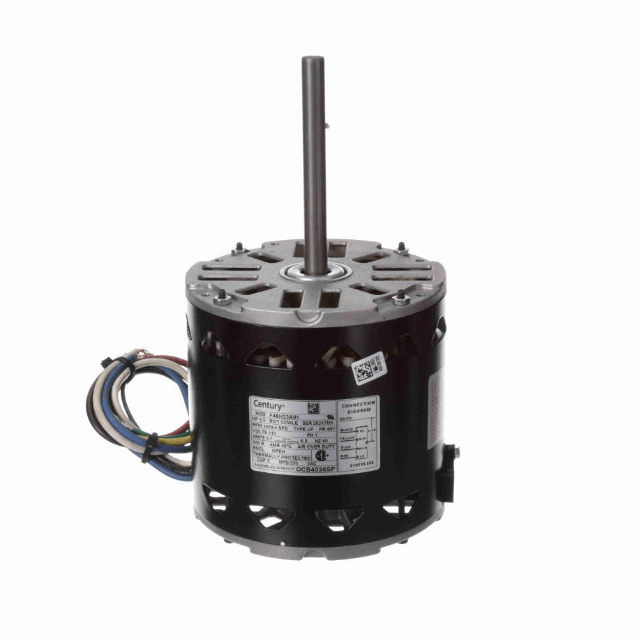 Century OEM Replacement Motor, 1/3 HP, 1 Ph, 60 Hz, 115 V, 1050 RPM, 4 Speed, 48 Frame, OPEN - OCB4036SP