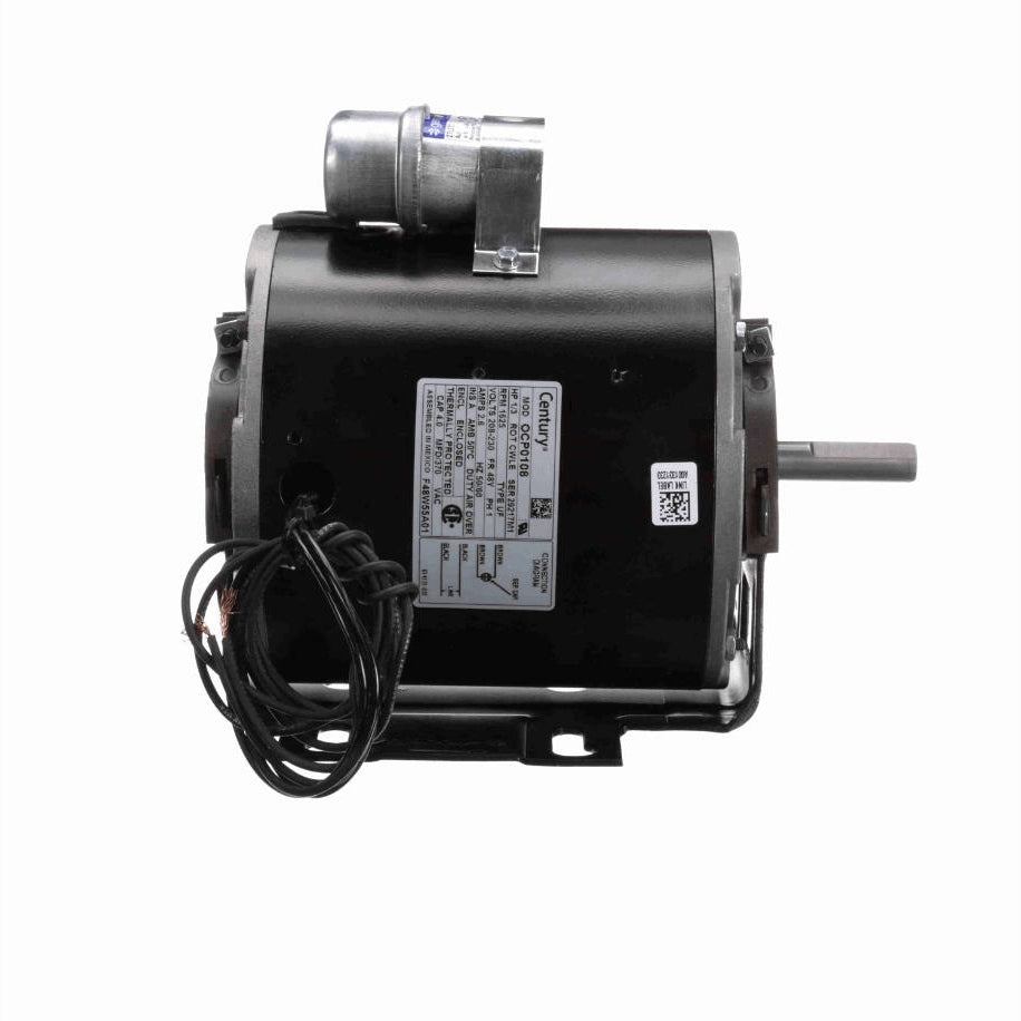 Century OEM Replacement Motor, 1/3 HP, 1 Ph, 60 Hz, 208-230 V, 1625 RPM, 1 Speed, 48 Frame, TEAO - OCP0108