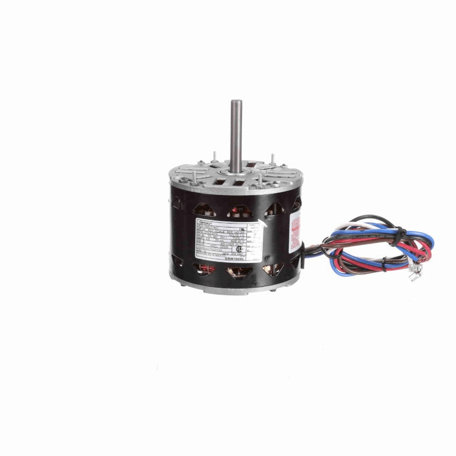 Century OEM Replacement Motor, 1/4 HP, 1 Ph, 60 Hz, 115 V, 1075 RPM, 3 Speed, 48 Frame, OPEN - ORM1026L