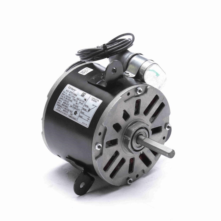 Century OEM Replacement Motor, 1/4 HP, 1 Ph, 60 Hz, 380-420/460 V, 1350/1625 RPM, 1 Speed, 48 Frame, SEMI ENCL - OTC1864