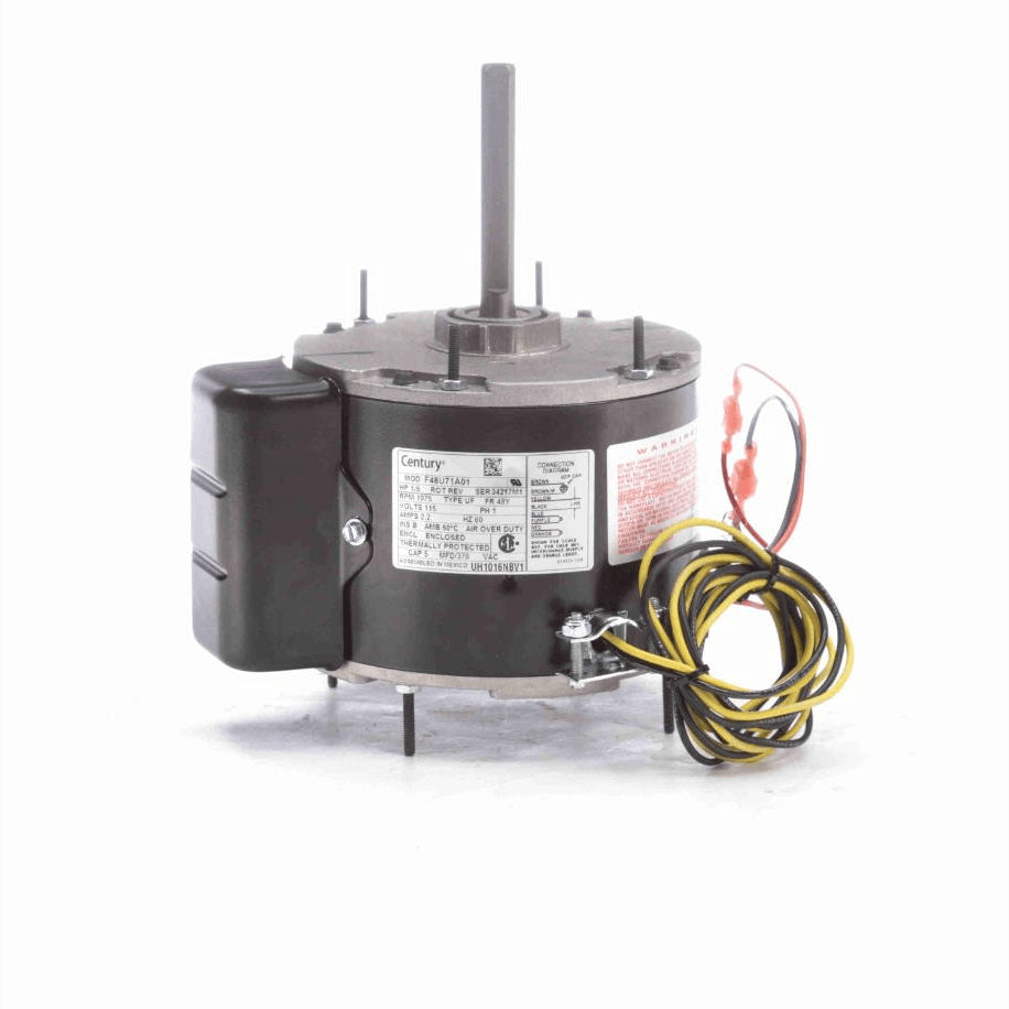 Century Unit Heater Motor, 1/6 HP, 1 Ph, 60 Hz, 115 V, 1075 RPM, 1 Speed, 48 Frame, ENCLOSED - UH1016NBV1