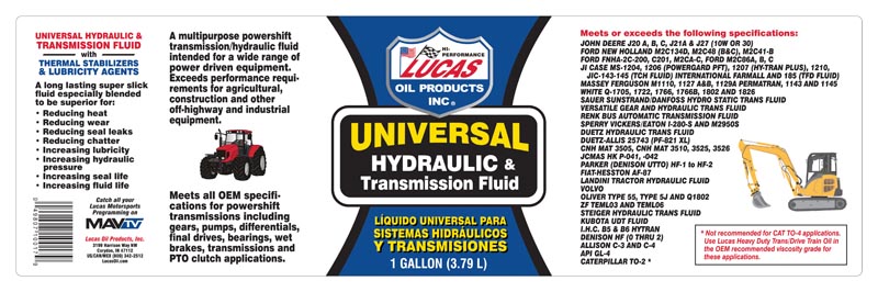 Lucas Oil 10017 Universal Hydraulic Fluid/Gallon