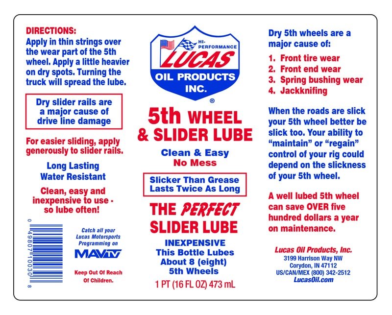 Lucas Oil 10030 5th Wheel Lube/Pint