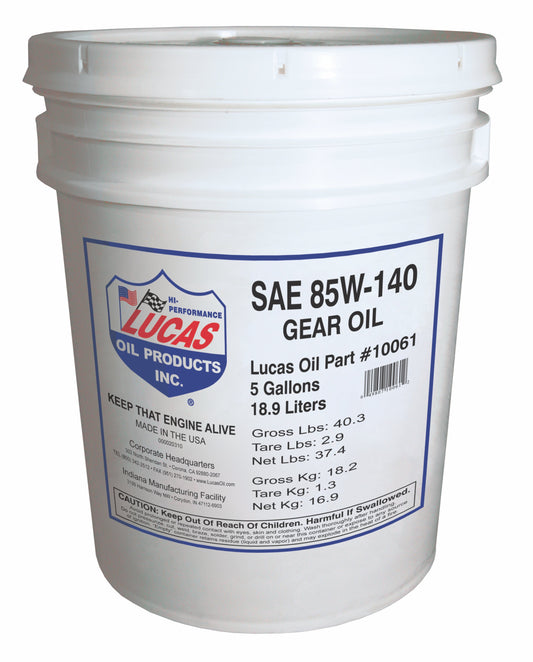 Lucas Oil 10061 SAE 85W-140 Plus H/D Gear Oil/5 Gallon Pail