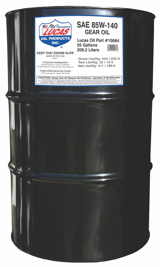 Lucas Oil 10064 SAE 85W-140 Plus H/D Gear Oil/55 Gallon Drum