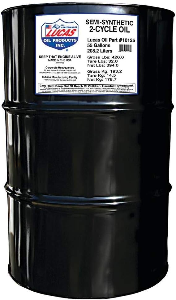 Lucas Oil 10125 Semi-Synthetic 2-Cycle Oil/55 Gallon Drum