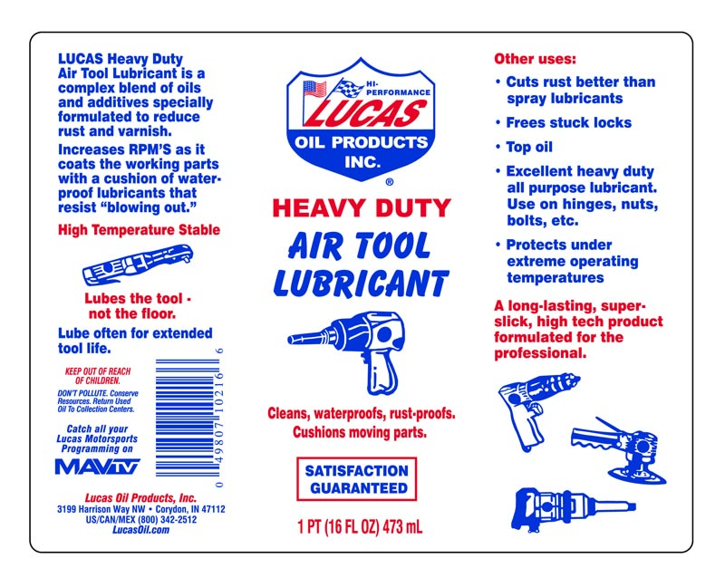 Lucas Oil 10200 Air Tool Lubricant/Quart