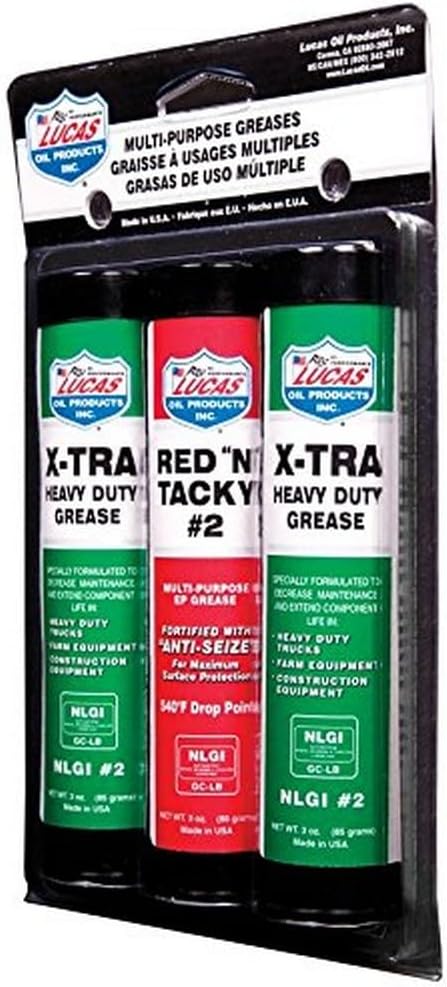 Lucas Oil 10315 3 oz Grease Pack/1 Red & Tacky/2 X-Tra H/D