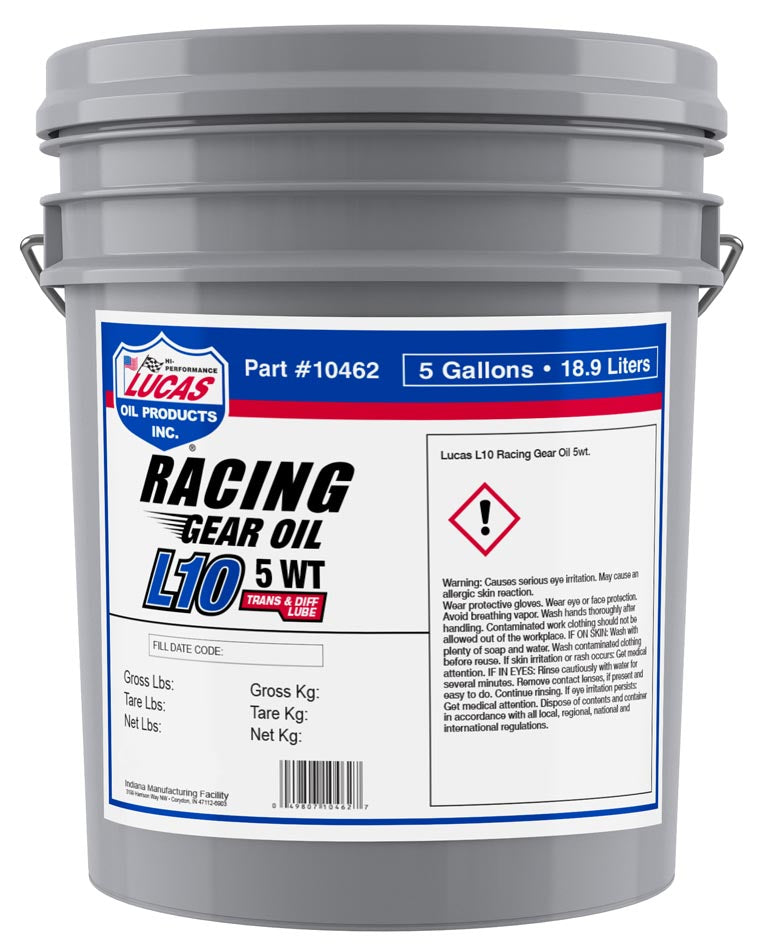 Lucas Oil 10462 Synthetic L10 Racing Gear Oil/5 Gallon Pail