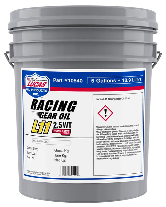 Lucas Oil 10540 Synthetic L11 Racing Gear Oil/5 Gallon Pail