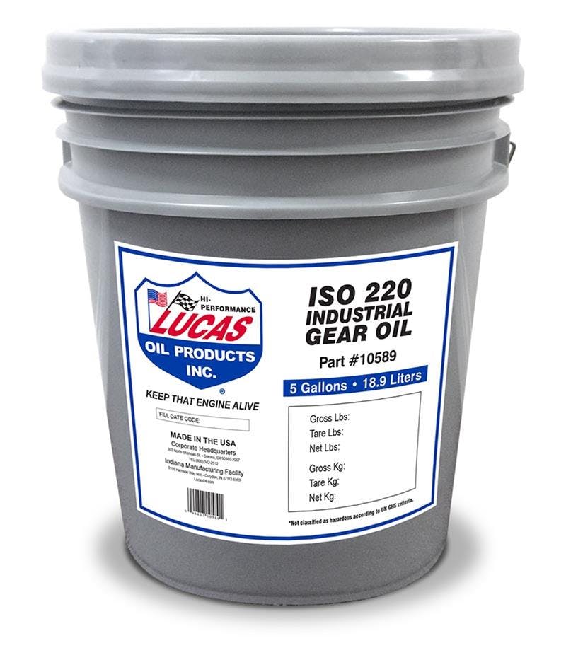 Lucas Oil 10589 Industrial Gear Oil ISO 220/5 Gallon Pail