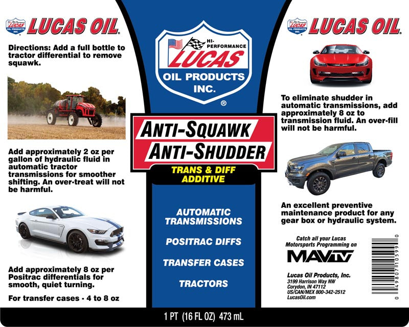 Lucas Oil 10599 Anti-Squawk Anti-Shudder Additive/16 Ounce