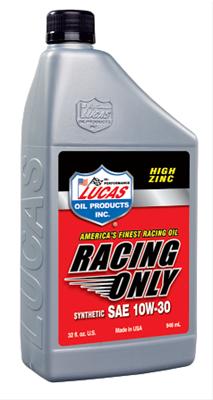 Lucas Oil 10610 Synthetic SAE 10W-30 Racing Motor Oil/Quart