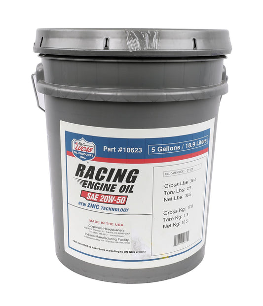 Lucas Oil 10623 SAE 20W-50 Racing Motor Oil/5 Gallon Pail