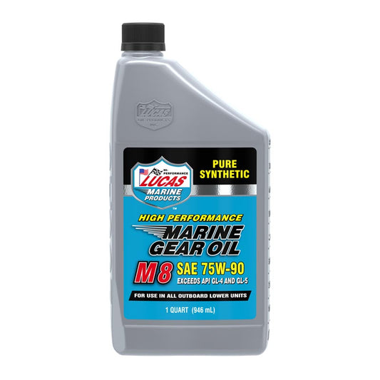 Lucas Oil 10652 Synthetic SAE 75W-90 M8 Marine Gear Oil/Quart