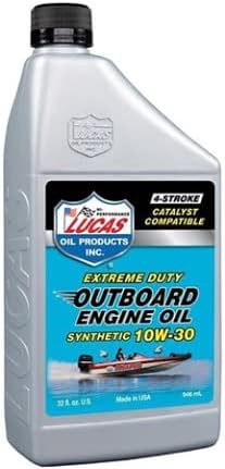 Lucas Oil 10661 Synthetic SAE 10W-30 Outboard Engine Oil FC-W/Quart