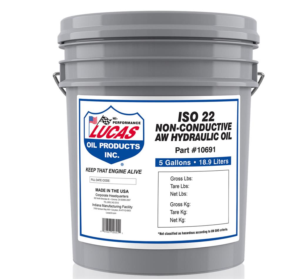 Lucas Oil 10691 Non-Conductive AW ISO 22 Hydraulic Oil/5 Gallon Pail