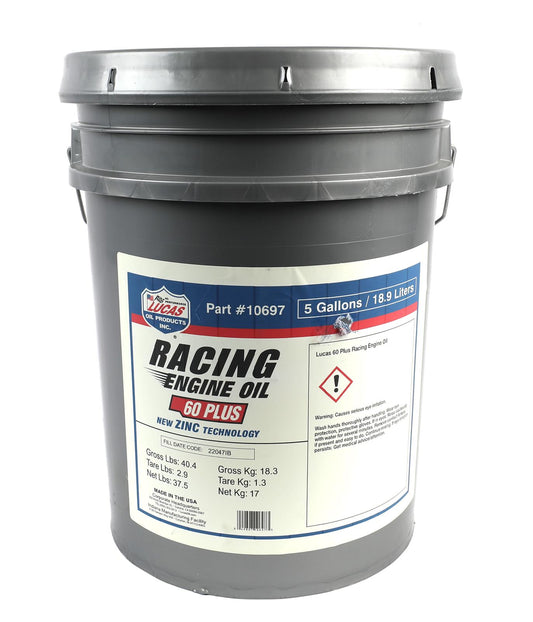 Lucas Oil 10697 SAE 60 Plus Racing Motor Oil/5 Gallon Pail