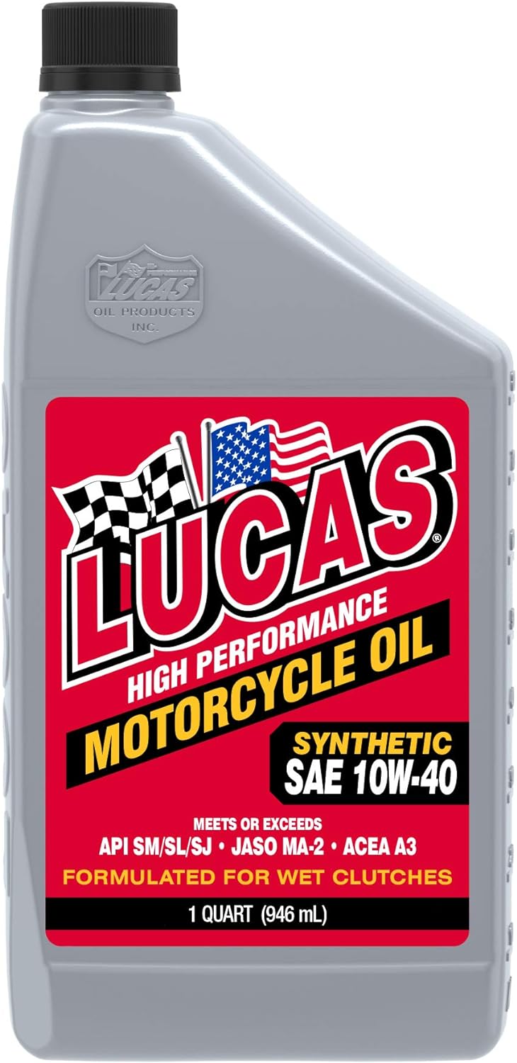 Lucas Oil 10793 Synthetic SAE 10W-40 Motorcycle Oil/Quart