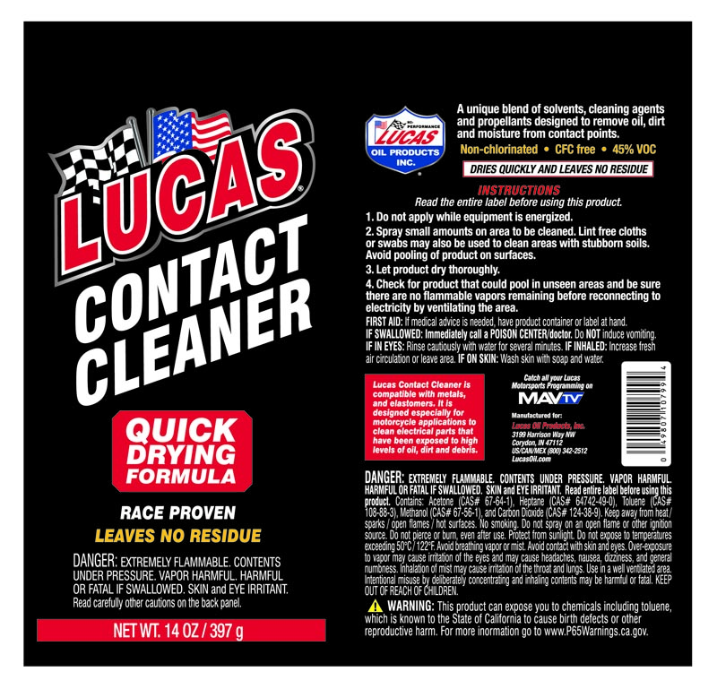 Lucas Oil 10799 Contact Cleaner Aerosol/14 Ounce