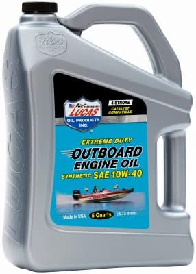 Lucas Oil 10813 Synthetic SAE 10W-40 Outboard Engine Oil FC-W/5 Quart