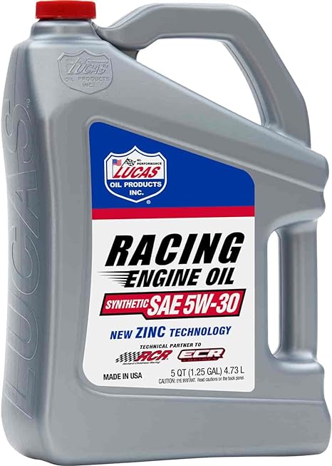 Lucas Oil 10886 Synthetic SAE 5W-30 Racing Motor Oil/5 Quart