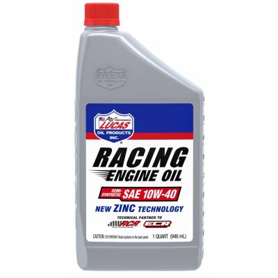 Lucas Oil 10943 Semi-Synthetic SAE 10W-40 Racing Motor Oil/Quart