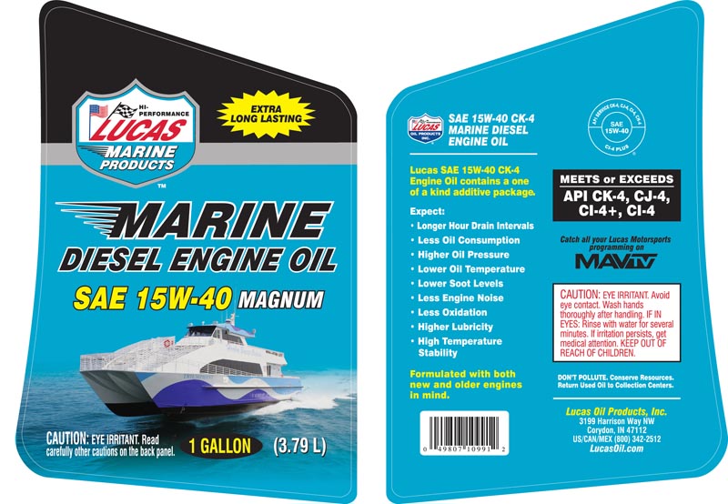 Lucas Oil 10991 Marine SAE 15W-40 CK-4 Oil/Gallon