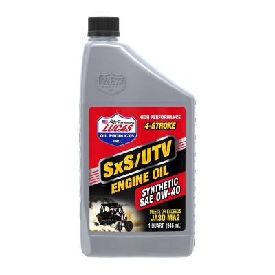 Lucas Oil 11200 Synthetic SAE 0W-40 SXS Engine Oil/Quart