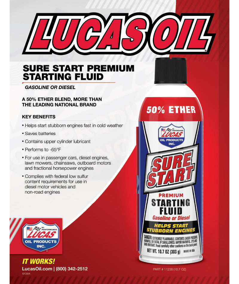 Lucas Oil 11238 Sure Start Starting Fluid 50% Ether/10.7 Ounce