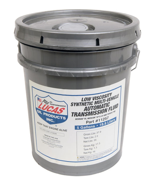 Lucas Oil 11257 Synthetic Low Viscosity Multi-Vehicle ATF/5 Gallon Pail