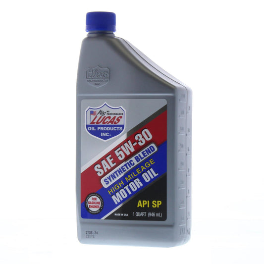 Lucas Oil 11266 Synthetic Blend High Mileage SAE 5W-30 API SP Motor Oil/Quart