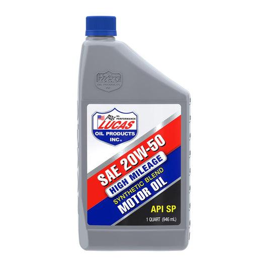 Lucas Oil 11281 Synthetic Blend High Mileage SAE 20W-50 API SP Motor Oil/Quart