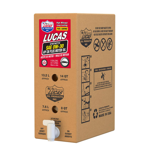 Lucas Oil 18008 Synthetic SAE 0W-30 API SP Motor Oil/6 Gallon Box