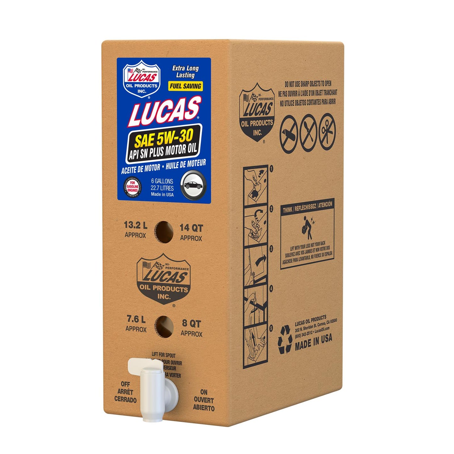 Lucas Oil 18010 SAE 5W-30 API SP Motor Oil/6 Gallon Box