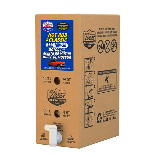 Lucas Oil 18025 SAE 10W-30 Hot Rod Oil/6 Gallon Box