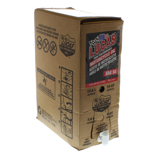 Lucas Oil 18029 50 wt. Motorcycle Oil/6 Gallon Box