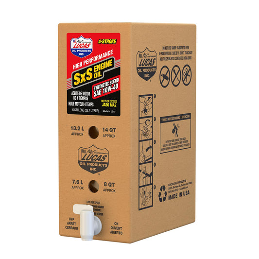 Lucas Oil 18033 Synthetic Blend SAE 10W-40 SXS Engine Oil/6 Gallon Box