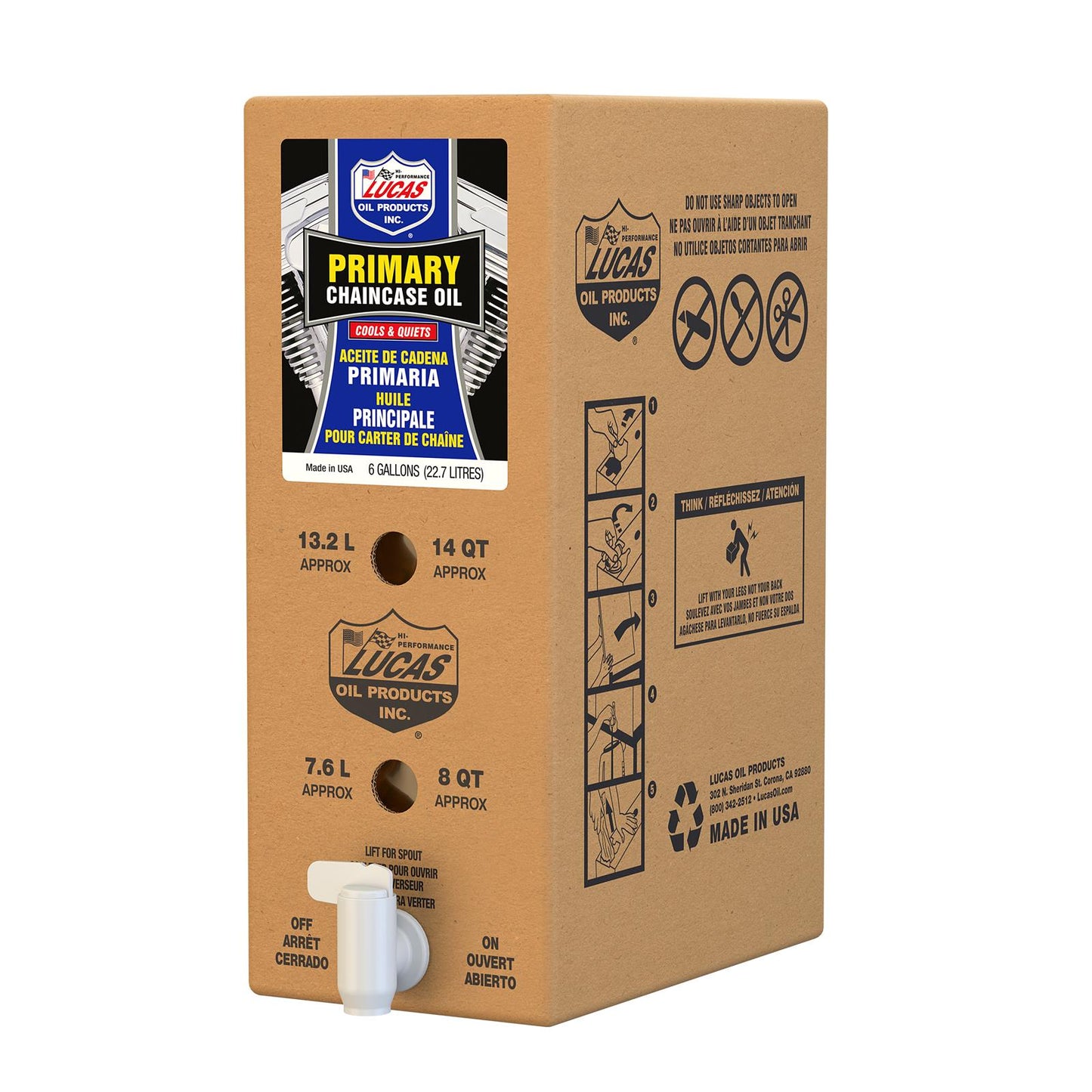 Lucas Oil 18045 Primary Chaincase Oil/6 Gallon Box