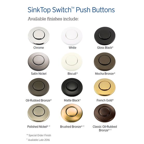 InSinkErator 76696 SinkTop Switch - Dual Outlet (Chrome and White Buttons included)