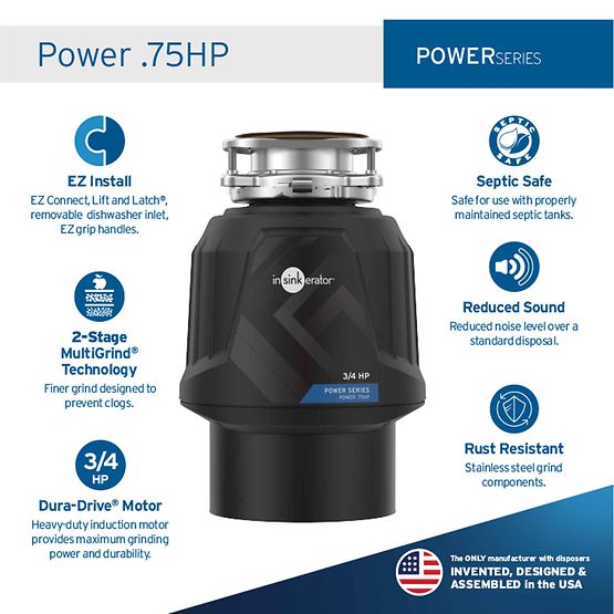 InSinkErator 80019-ISE Power .75 HP Garbage Disposal