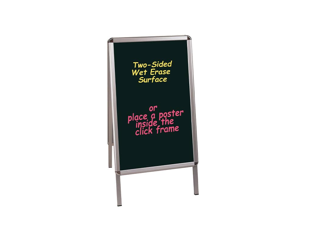 MasterVision DKT30505072 Black Magnetic Wet Erase Aluminum Sign Board Stand