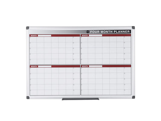 MasterVision GA0376170 4 Month Magnetic Dry-Erase Planner Red And Silver