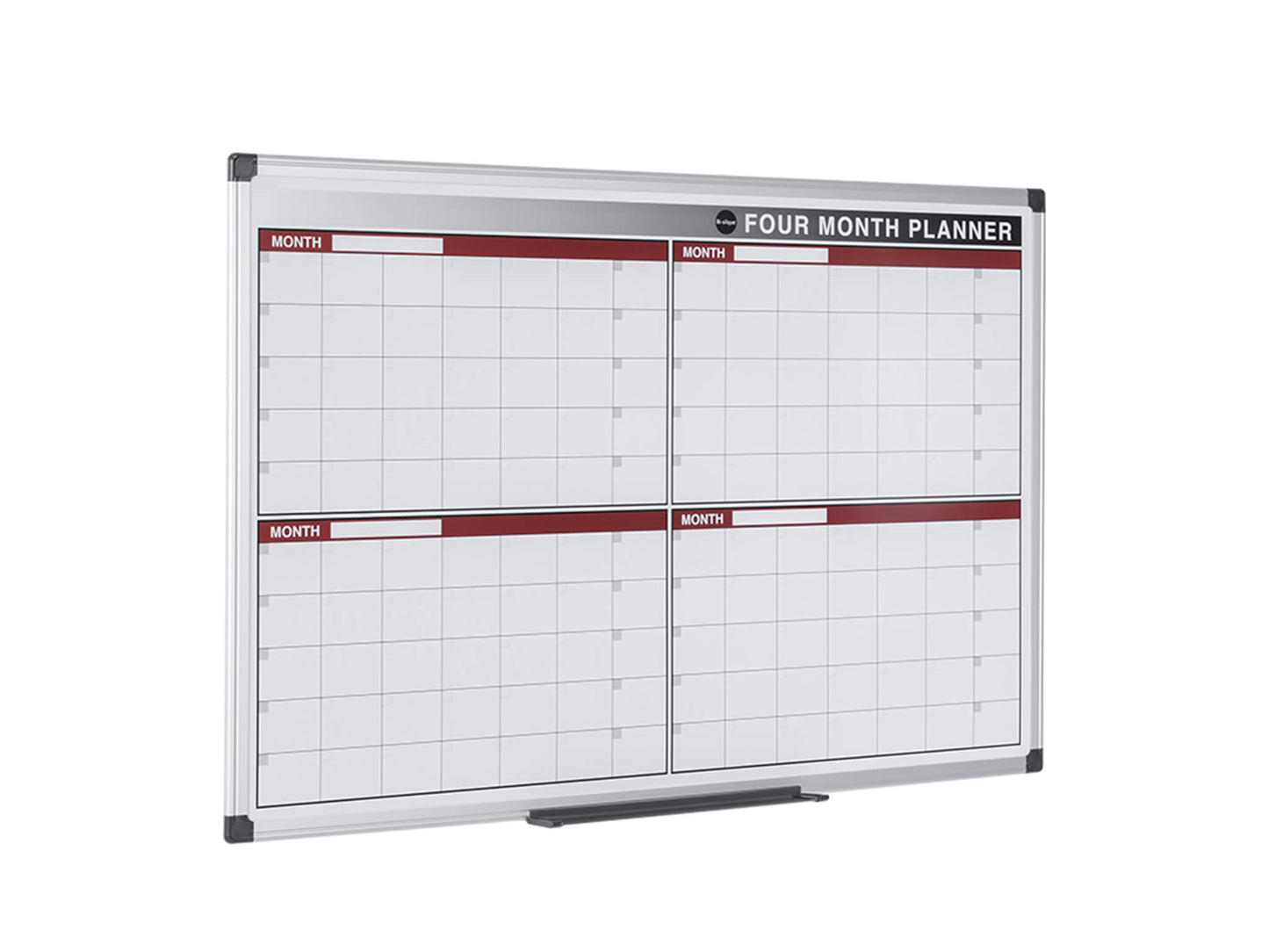 MasterVision GA0376170 4 Month Magnetic Dry-Erase Planner Red And Silver