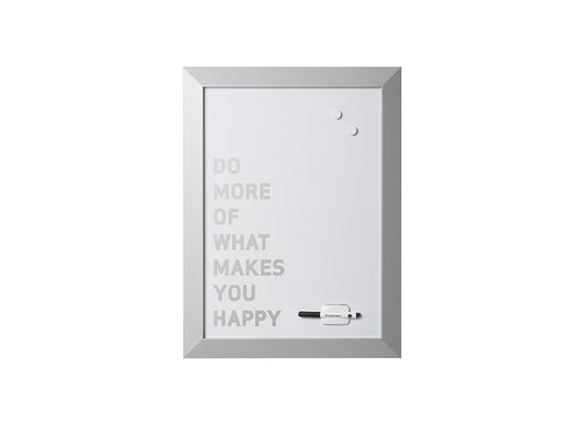 MasterVision MM04449522 Silver Kamashi Dry Erase "Do More Of What Makes You Happy" Quote Board