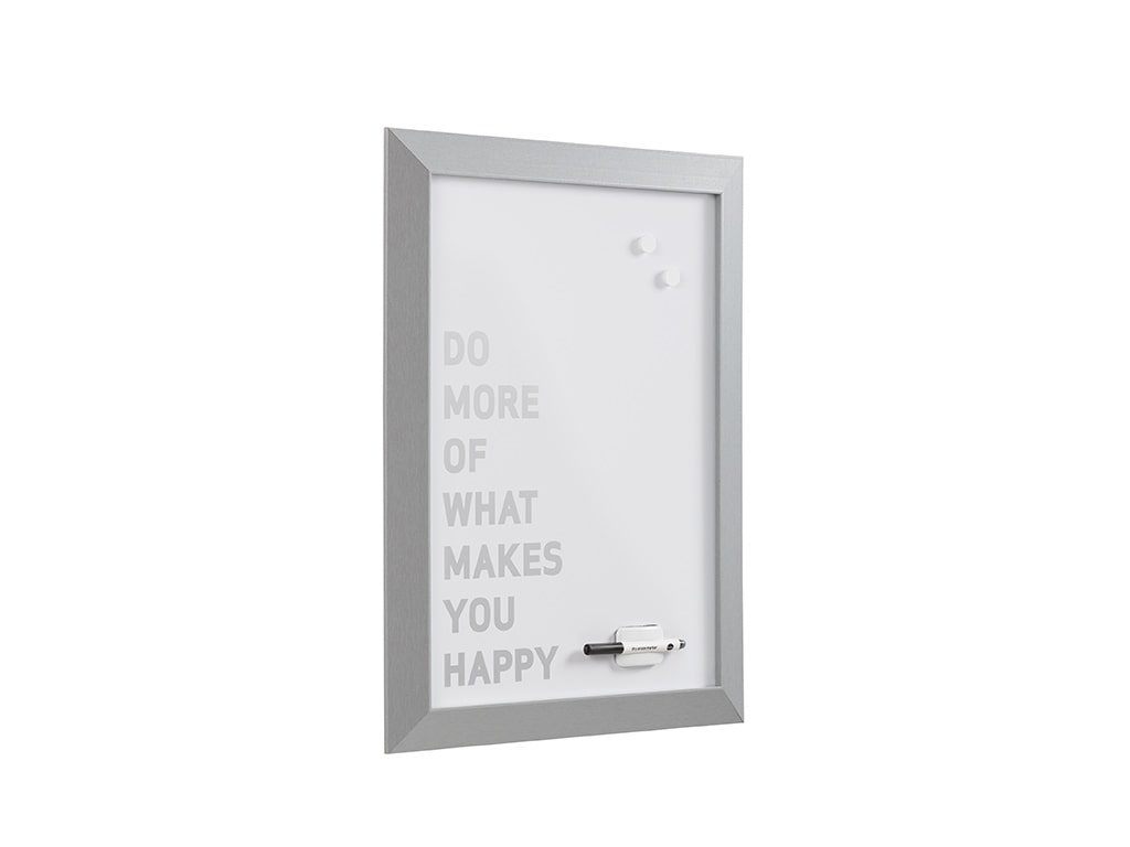 MasterVision MM04449522 Silver Kamashi Dry Erase "Do More Of What Makes You Happy" Quote Board