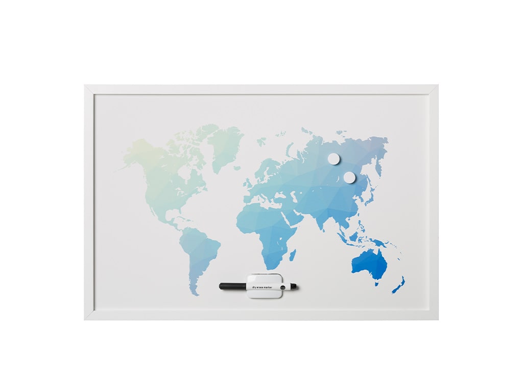 MasterVision MM07450660 World Map Travel Dry Erase Boards