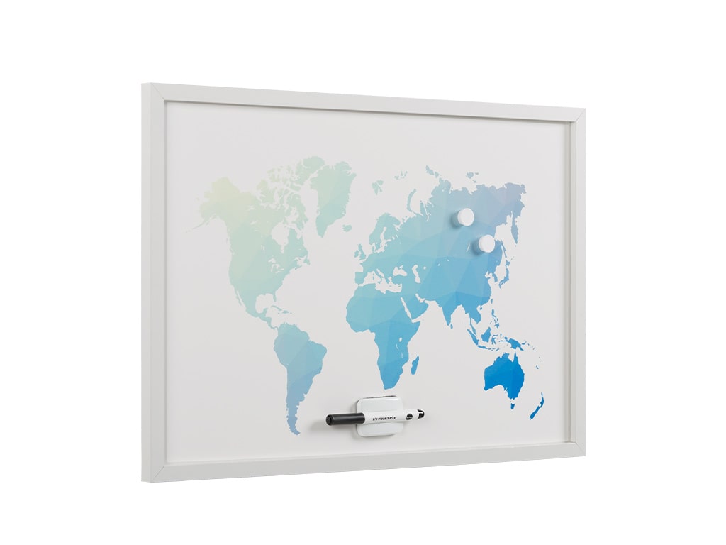 MasterVision MM07450660 World Map Travel Dry Erase Boards