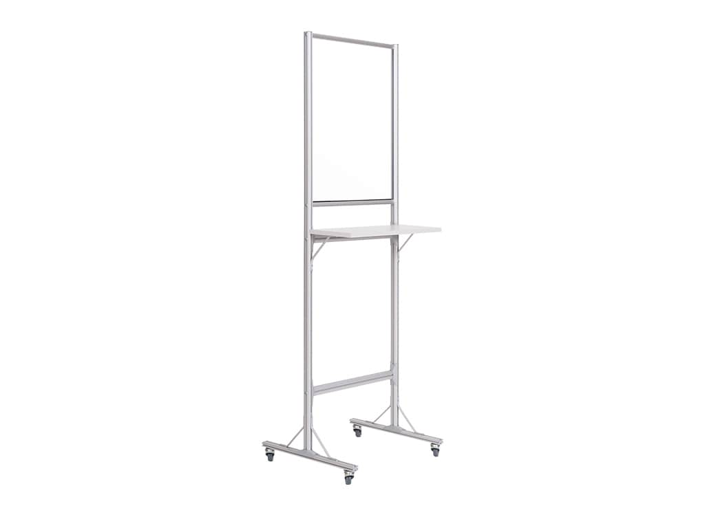 MasterVision SUP3503 Mobile Individual Standing Workstation With Glass Panel